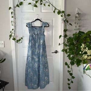 Old Navy Light Blue Floral Maxi Dress
